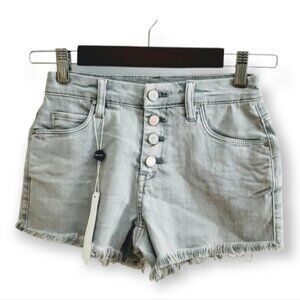 NEW Blank NYC washed gray button fly raw hem shorts Size 24